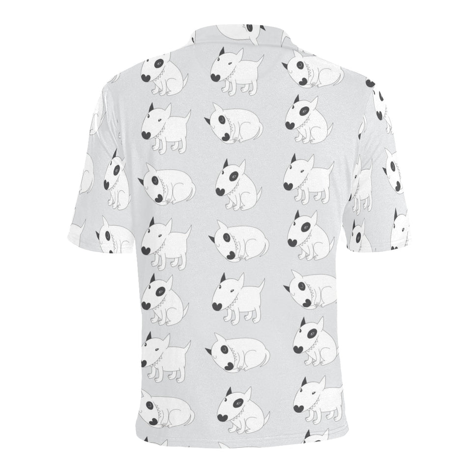Bull Terrier Pattern Print Design 01 Men's All Over Print Polo Shirt