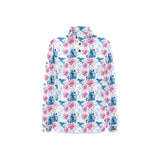 Hummingbird Pattern Print Design 02 Women's Long Sleeve Polo Shirt