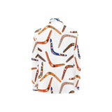 Boomerang Australian aboriginal ornament pattern Women's Long Sleeve Polo Shirt