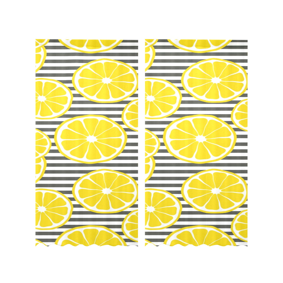 slice of lemon design pattern Gauze Curtain