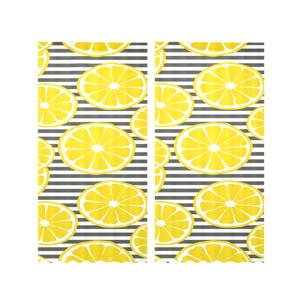 slice of lemon design pattern Gauze Curtain