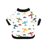 Airplane star cloud colorful All Over Print Pet Dog Round Neck Fuzzy Shirt