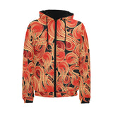 Fire flame pattern Men's Padded Hooded Jacket