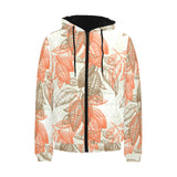 Cocoa beans Cocoa tree pattern Men's Padded Hooded Jacket