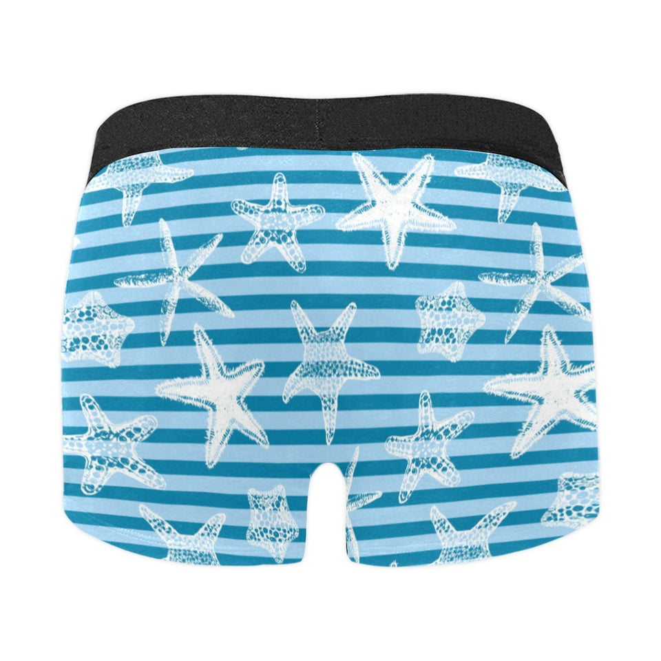 Starfish blue blackground Men's All Over Print Boxer Briefs Men's Underwear