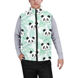 Panda pattern tropical leaves background Men's Padded Vest