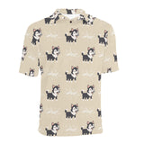 Cute Siberian Husky Men's All Over Print Polo Shirt