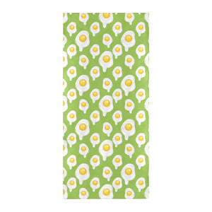 Fried Eggs Pattern Print Design 01 Beach Towel