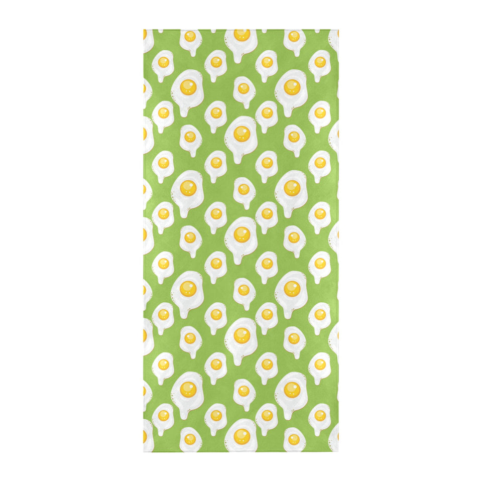 Fried Eggs Pattern Print Design 01 Beach Towel