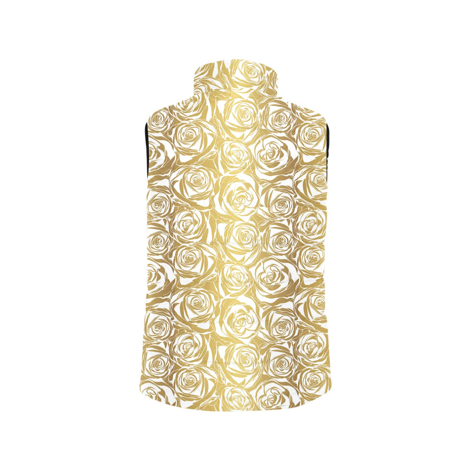Rose Pattern Print Design 05 Men's Padded Vest