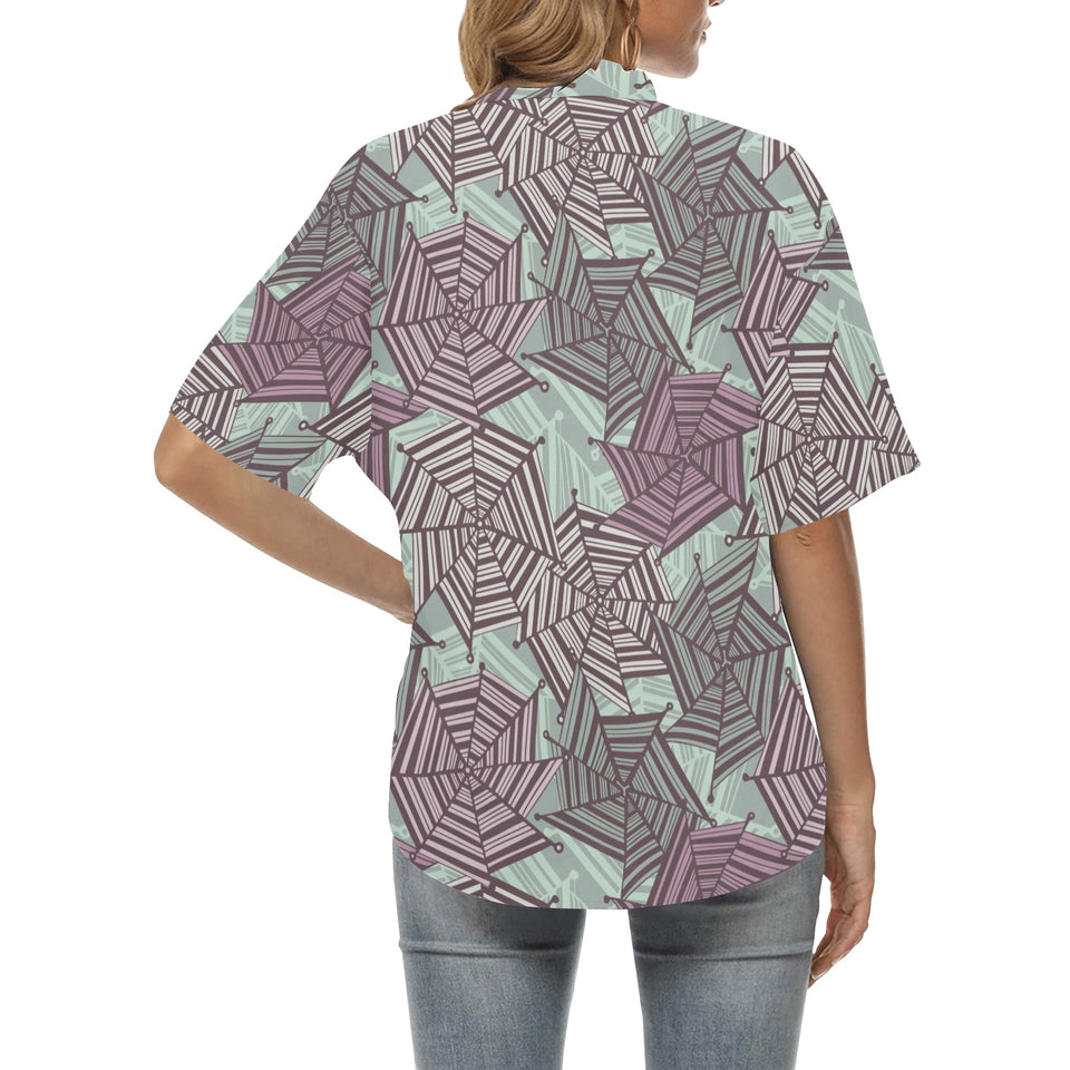 Spider web cobweb design color pattern Women's All Over Print Hawaiian Shirt