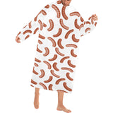 Sausage Pattern Print Design 04 Blanket Robe with Sleeves