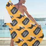 Boston terrier design pattern Beach Towel