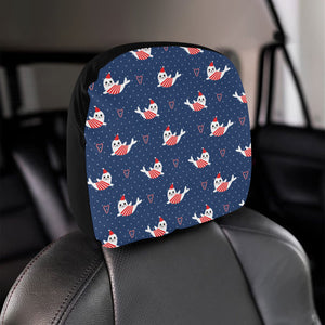 Cute sea lion seal christmas hat candy cane heart Car Headrest Cover