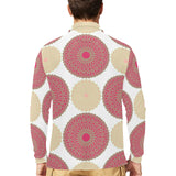 Circle indian pattern Men's Long Sleeve Polo Shirt
