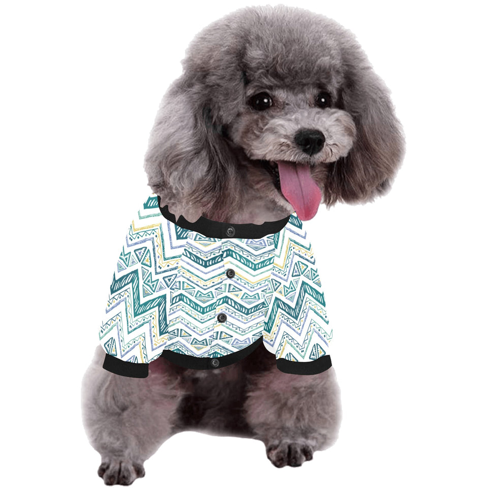zigzag  chevron paint design pattern All Over Print Pet Dog Round Neck Fuzzy Shirt