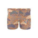 Bonsai bamboo stork japanese pattern brown theme Men's Swimming Trunks