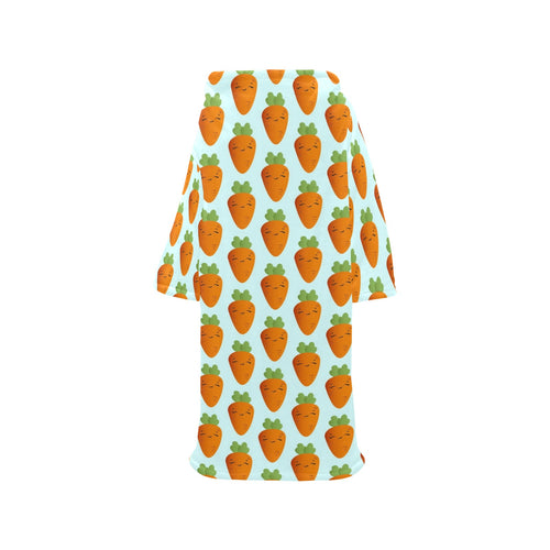 Carrot Pattern Print Design 03 Blanket Robe with Sleeves