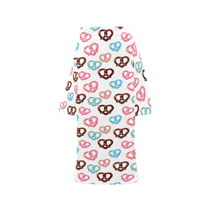 Pretzels Pattern Print Design 04 Blanket Robe with Sleeves