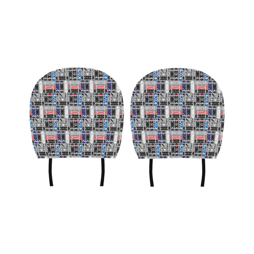 Skate Board Pattern Print Design 04 Car Headrest Cover