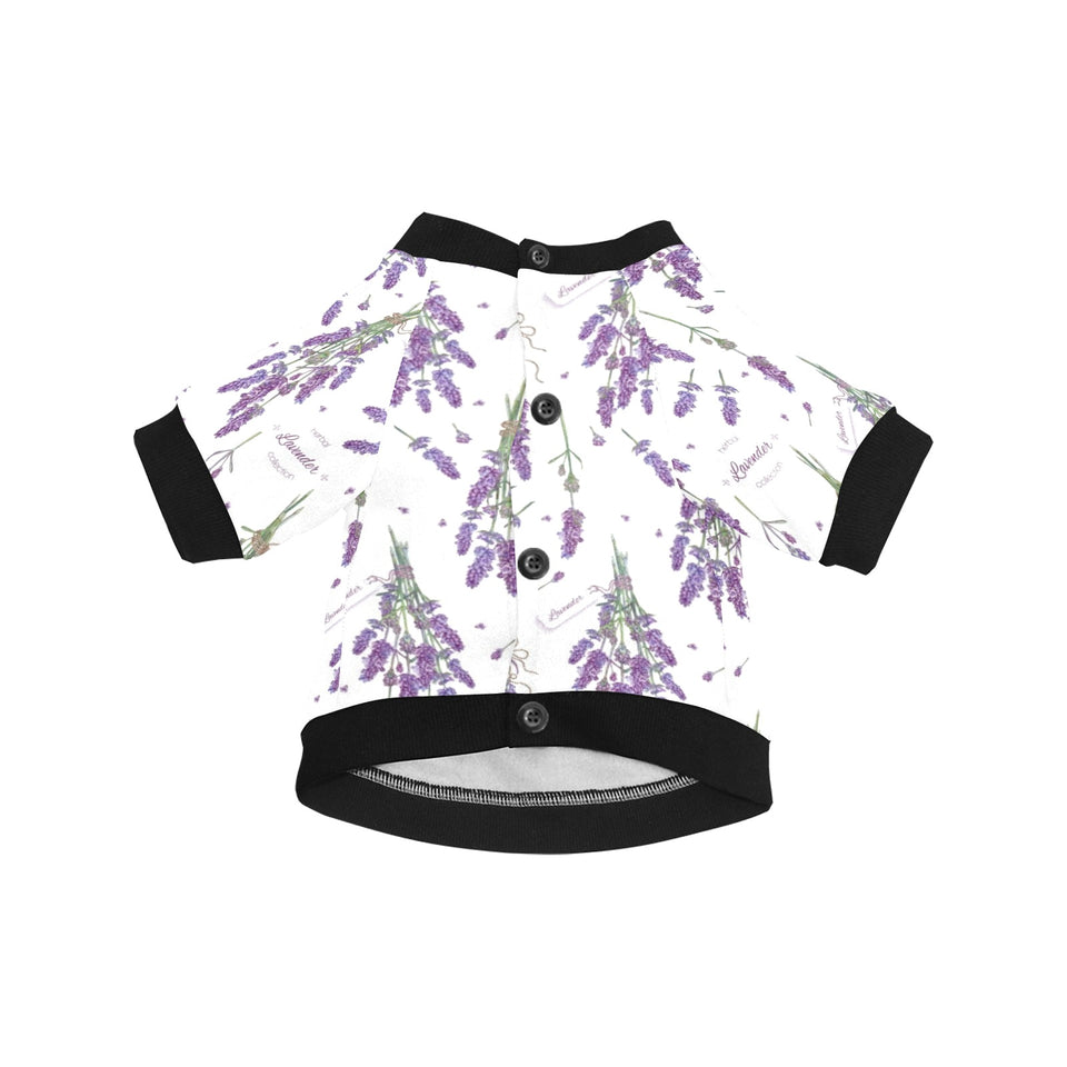 lavender flower design pattern All Over Print Pet Dog Round Neck Fuzzy Shirt