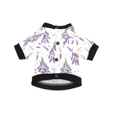 lavender flower design pattern All Over Print Pet Dog Round Neck Fuzzy Shirt
