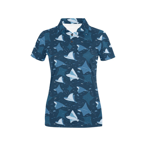 Stingray Pattern Print Design 04 Women's All Over Print Polo Shirt