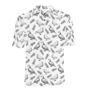 Pigeon Pattern Print Design 05 Men's All Over Print Polo Shirt