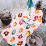 Donut pattern glaze pink background Blanket Robe with Sleeves