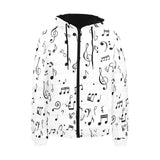 Music Notes Pattern Print Design 04 Men's Padded Hooded Jacket