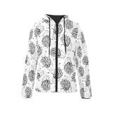 Hand drawn french fries pattern Women's Padded Hooded Jacket