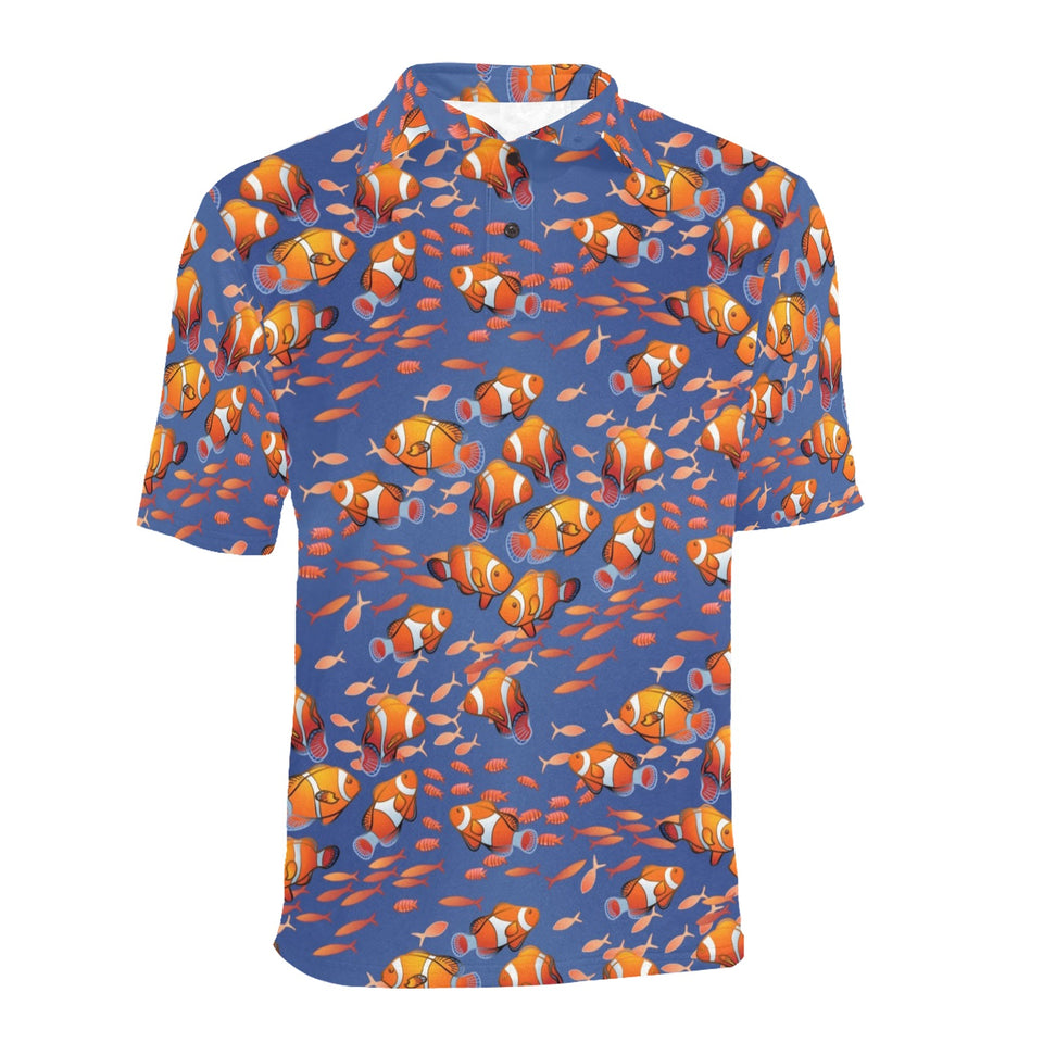 Clown Fish Pattern Print Design 04 Men's All Over Print Polo Shirt