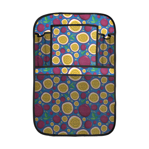 Passion fruit blue background Car Seat Back Organizer