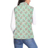 Hippopotamus Pattern Print Design 02 Women's Padded Vest