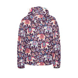 Elephant indian style ornament pattern Kids' Boys' Girls' Padded Hooded Jacket