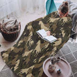 Horse Camouflage Pattern Blanket Robe with Sleeves