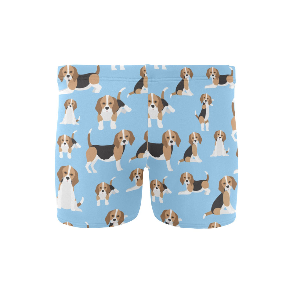 Beagle dog blue background pattern Men's Swimming Trunks