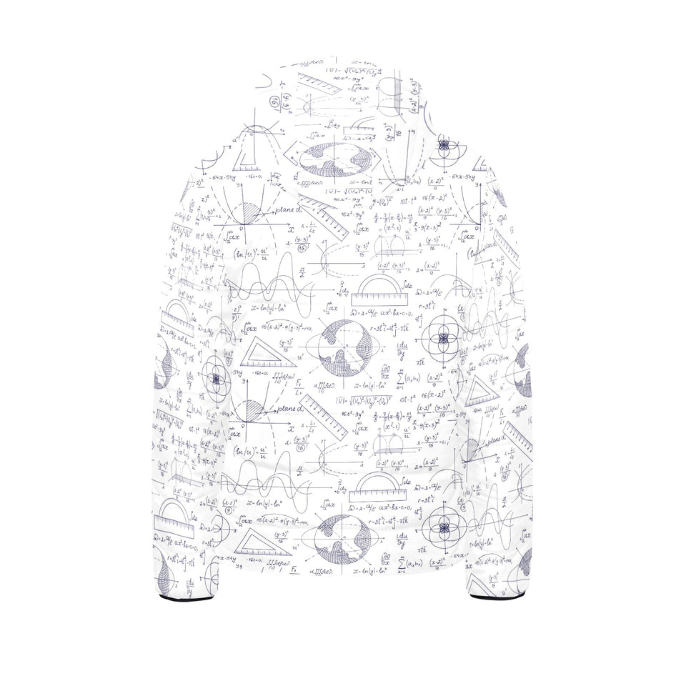 Math Pattern Print Design 03 Kids' Boys' Girls' Padded Hooded Jacket