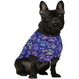 Dog Paws Pattern Print Design 02 All Over Print Pet Dog Round Neck Fuzzy Shirt
