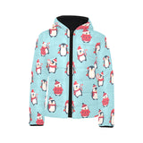Cute penguin christmas design pattern Kids' Boys' Girls' Padded Hooded Jacket
