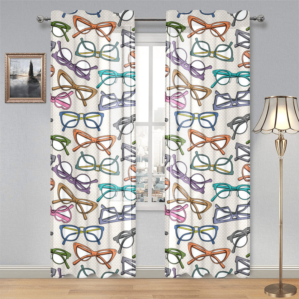 Sun Glasses Pattern Print Design 01 Gauze Curtain