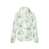 French bulldog hawaii blackground Women's Padded Hooded Jacket