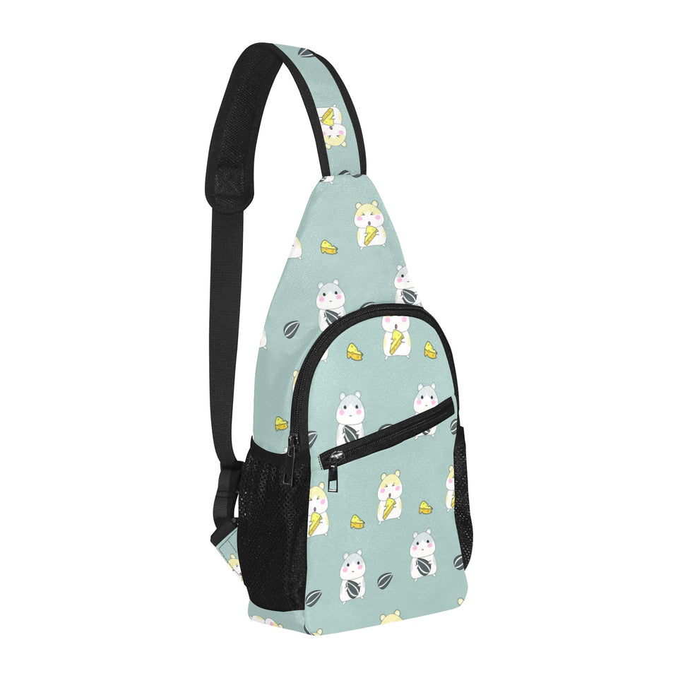 Cute hamster cheese pattern All Over Print Chest Bag