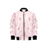 Poodle dog pink color theme Kids' Boys' Girls' Bomber Jacket