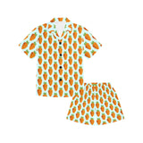 Carrot Pattern Print Design 03 Kids' Boys' Girls' V-Neck Short Pajama Set