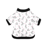 Watercolor cute rabbit pattern All Over Print Pet Dog Round Neck Fuzzy Shirt