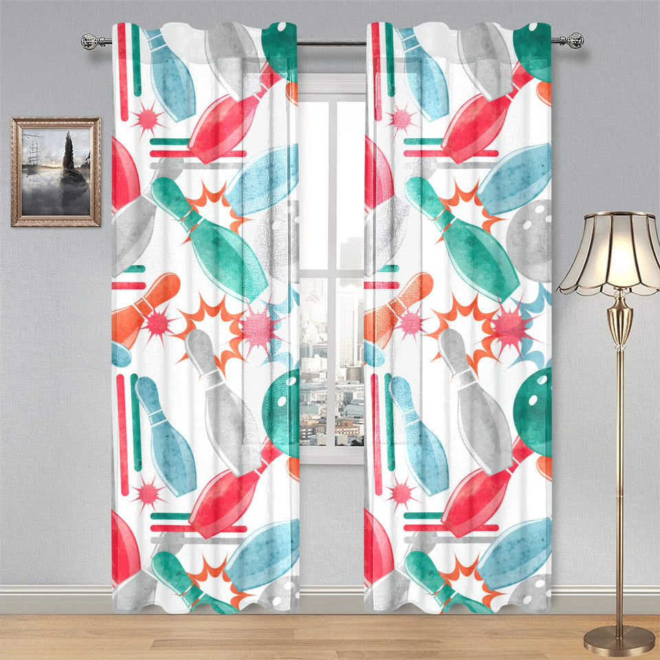 Watercolor bowling pattern Gauze Curtain