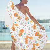 cute tribal fox pattern Beach Towel