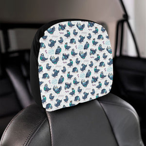 Pigeon Pattern Print Design 02 Car Headrest Cover