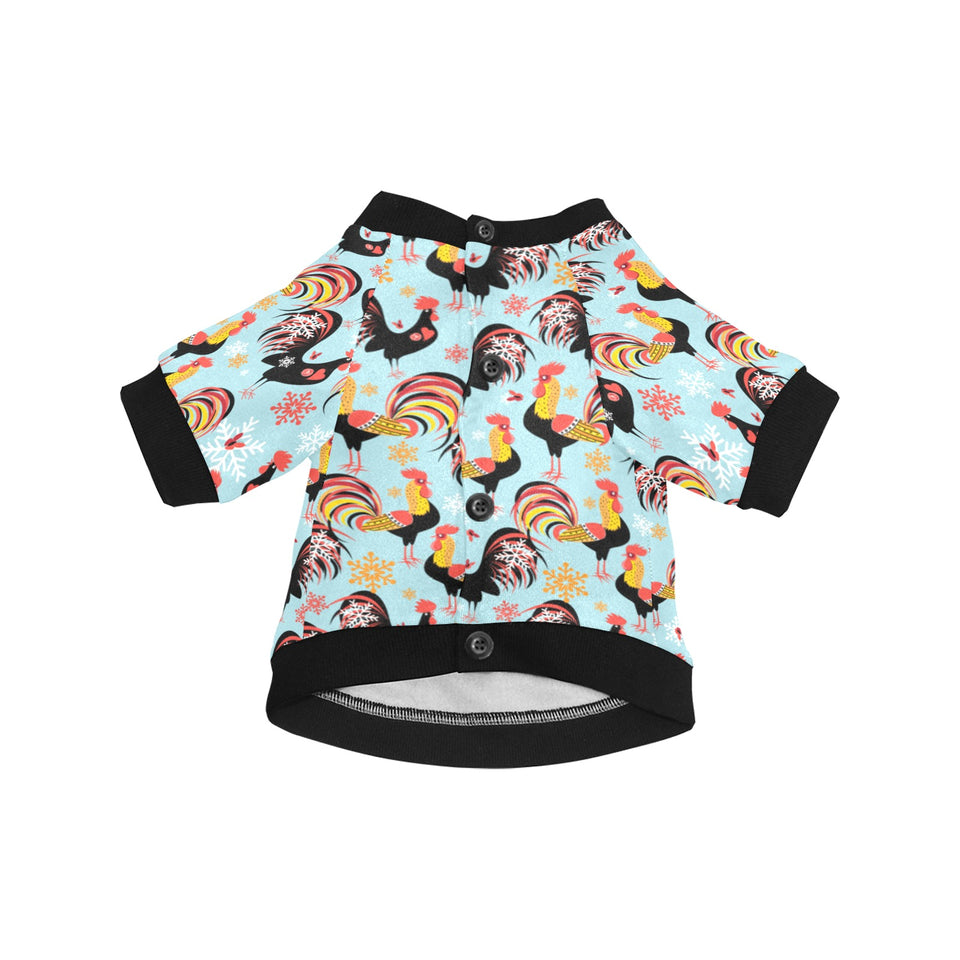 Rooster chicken cock snowfalke All Over Print Pet Dog Round Neck Fuzzy Shirt